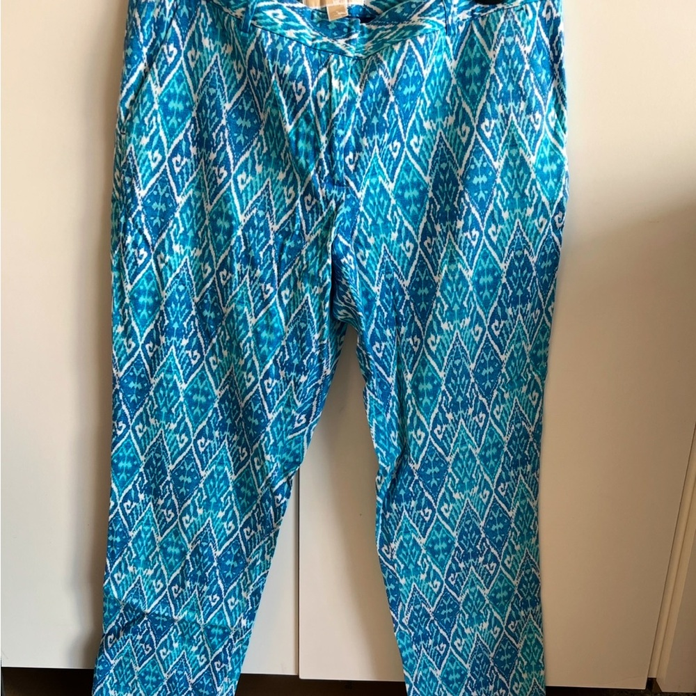 Michael Kors Vibrant Blue Patterned Pants - Summer - size 8